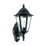 Eglo Luce Da Parete Navedo Aluminium Nero | IP44 - Adatto per 1x E27 - Sensore Di Movimento