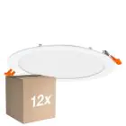 Confezione Multipack 12x Osram Downlight LED Recess Slim Bianca 22W 2000lm 110D - 840 Bianco Freddo| Ritaglio 200mm - IP20