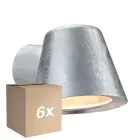 Confezione Multipack 6x Nordlux Aleria Luce Da Parete Acciaio Zincato Grigio | Adatto per GU10